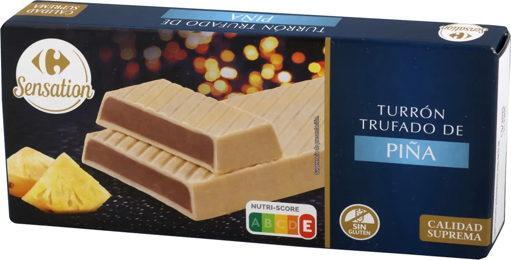 Turrón trufado de piña