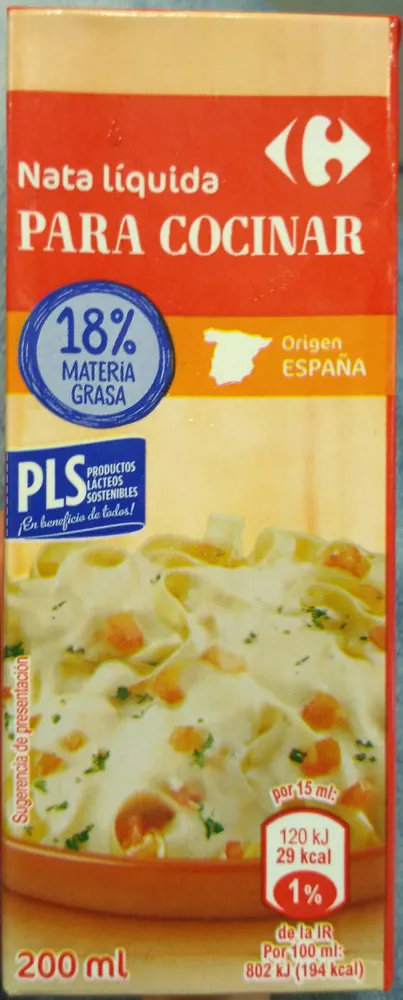 Nata liquida para cocinar