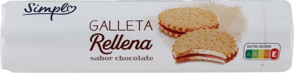 Galleta rellena chocolate