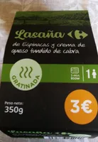 Lasaña de espinacas y queso fundido de cabra