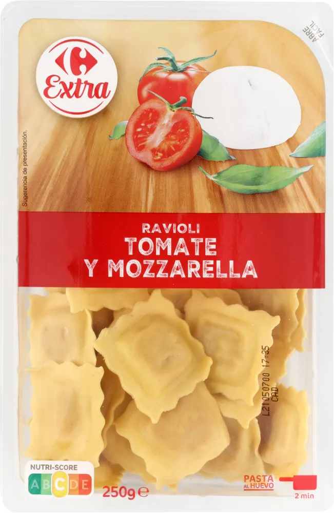 Ravioli de tomate y mozzarella