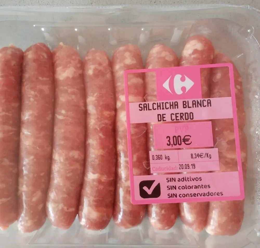 Salchicha blanca de cerdo