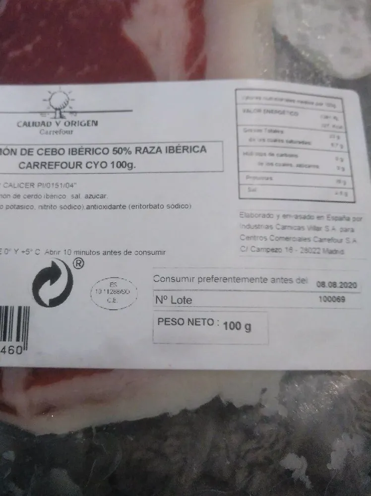 Jamón de cebo ibérico