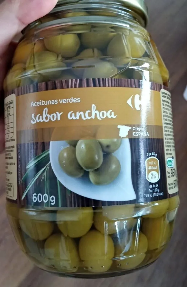 Aceitunas verdes sabor anchoa
