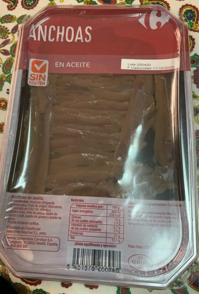 Anchoas en aceite