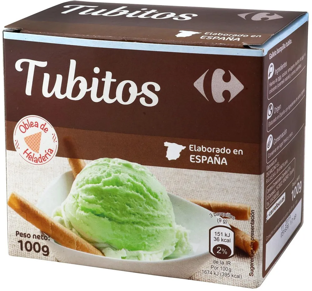 Barquillos tubos