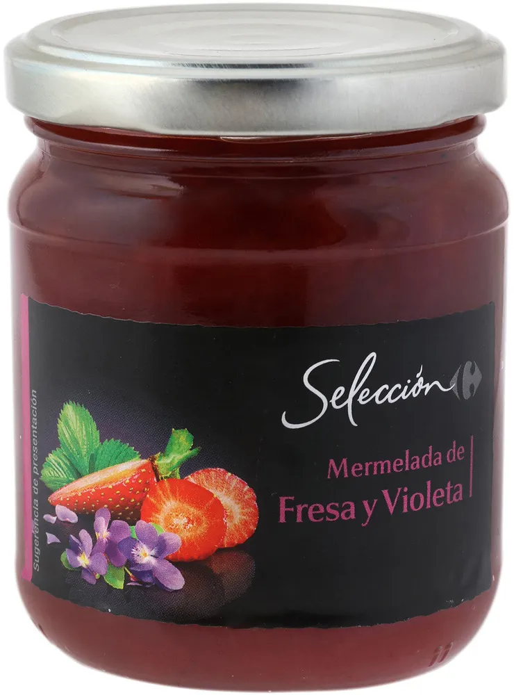 Mermelada extra fresa con violeta