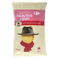 Patatas fritas onduladas jamón york y queso