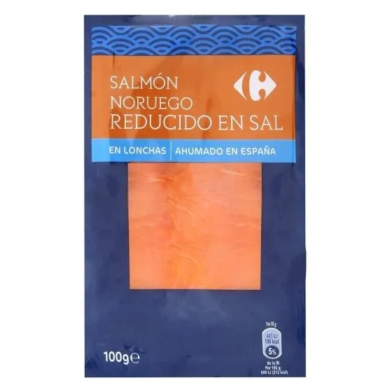 Salmón ahumado reducido en sal