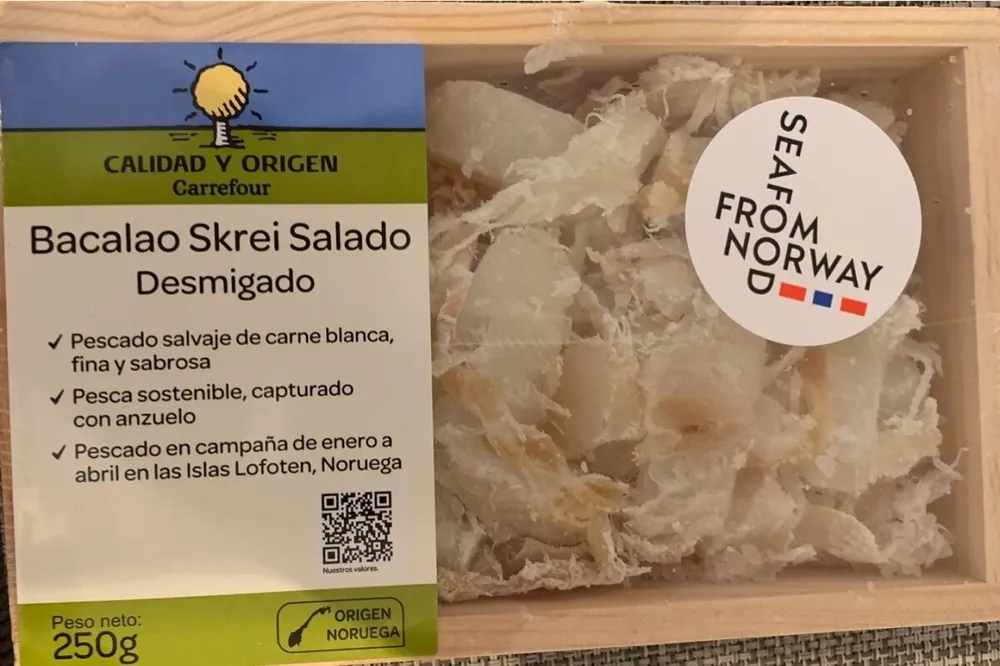 Bacalao Skrei salado desmigado