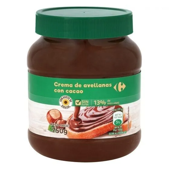 Crema cacao 13% avellana sin aceite de palma