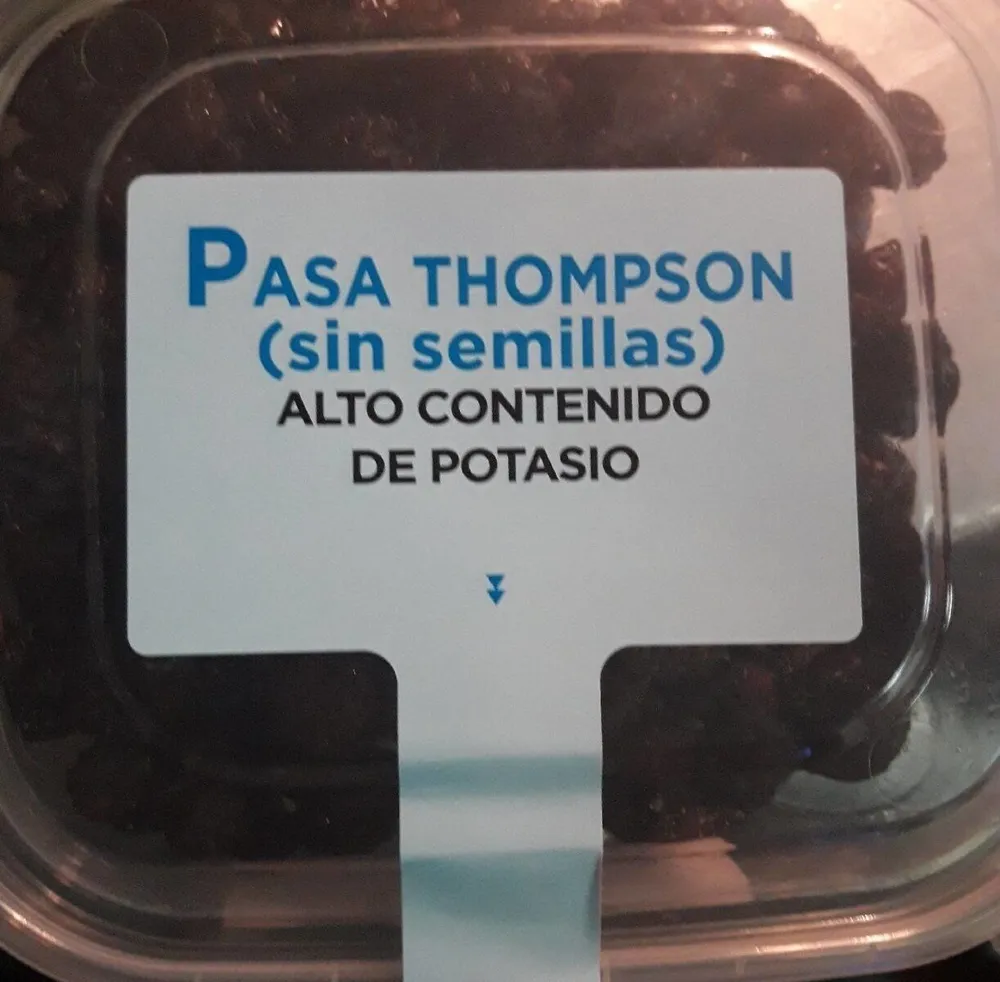 Pasa Thompson Sin Semillas