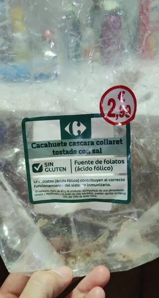 Cacahuete cáscara collaret tostado con sal