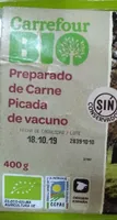 Preparado de carne picada de vacuno
