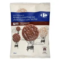 Mini tortitas arroz cubiertas choco c/leche
