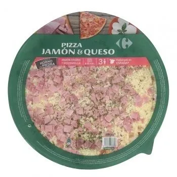 Maxi pizza jamón y queso