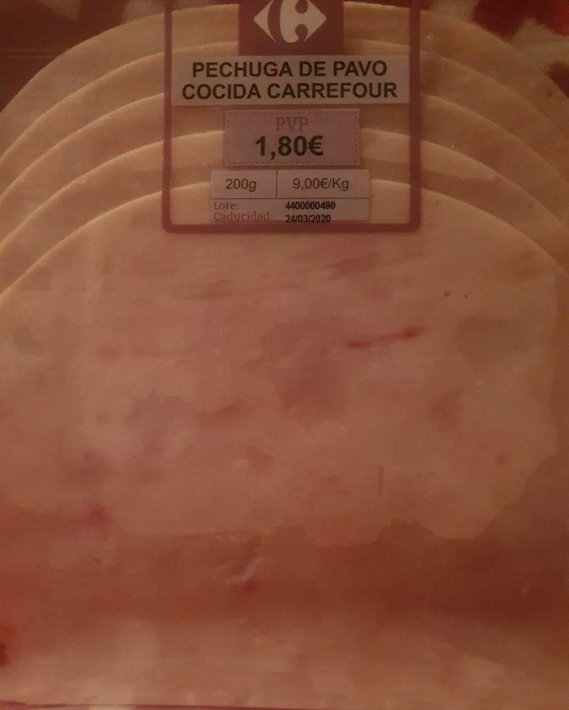 Pechuga de pavo cocida carrefour