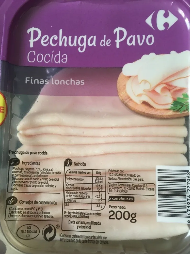Pechuga de pavo cocida
