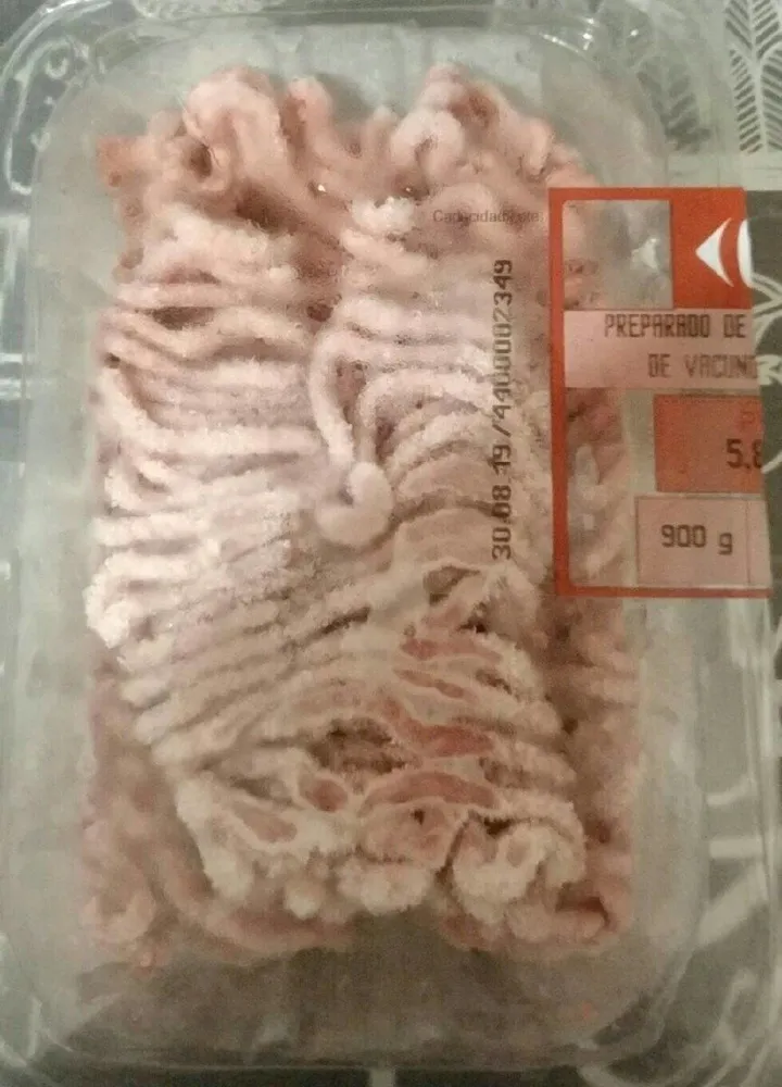 Preparado de carne picada de vacuno