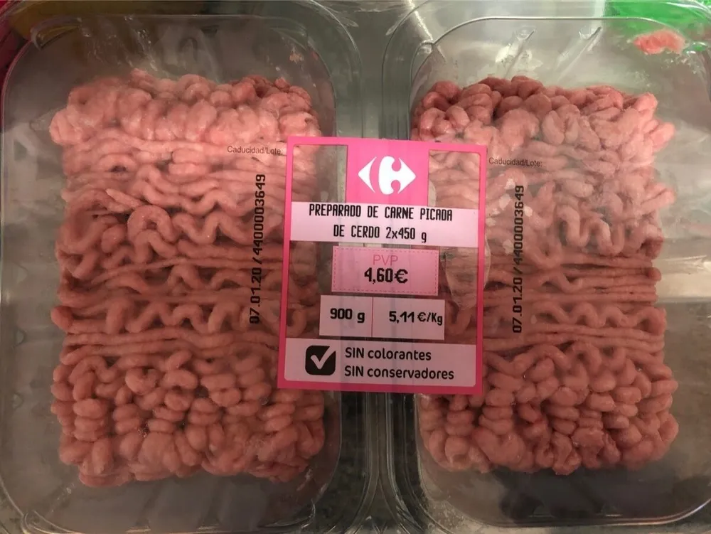 Preparado de carne picada de cerdo
