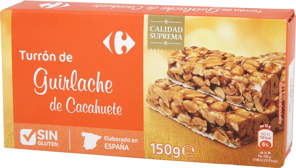 Turrón guirlache cacahuete