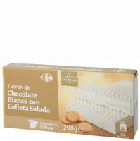 Turrón chocolate blanco con galleta