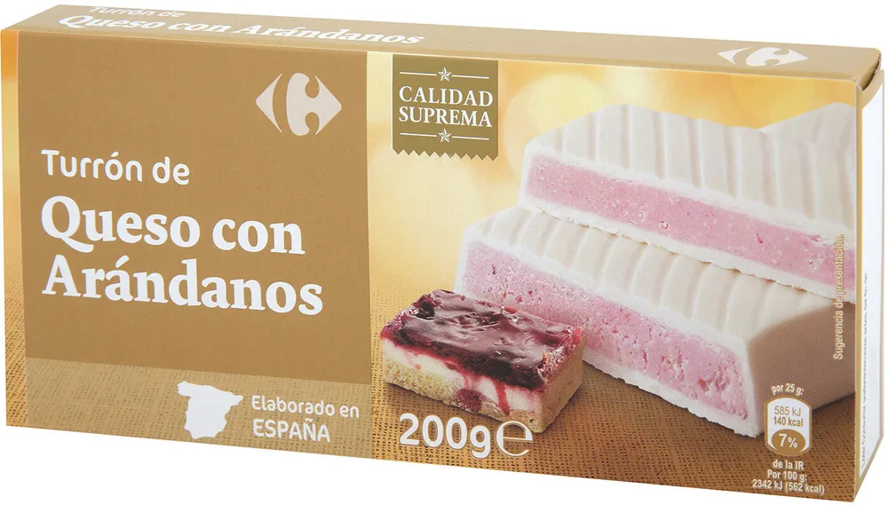 Turrón queso arándandos