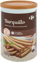Barquillos rellenos crema almendra