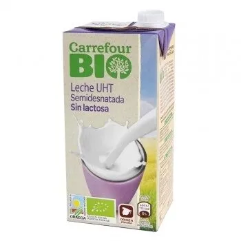 Leche ecologica sin lactosa semidesnatada