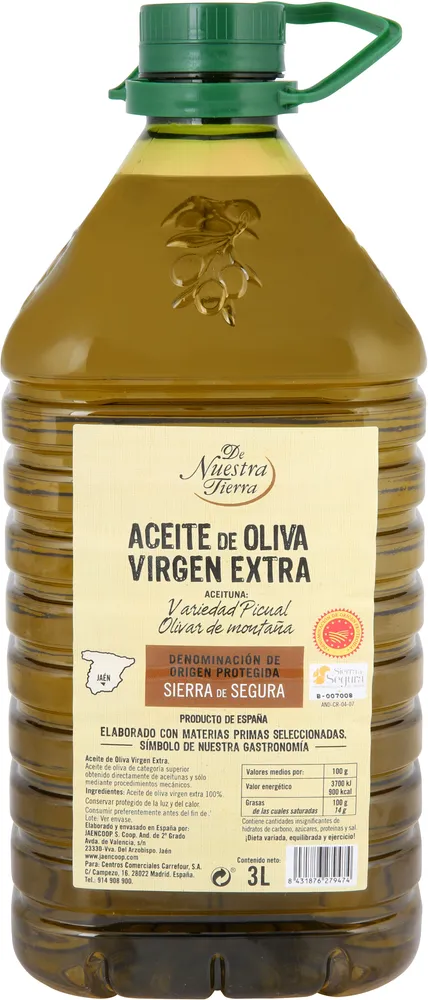 Aceite de oliva virgen extra d.o sierra de segura pet