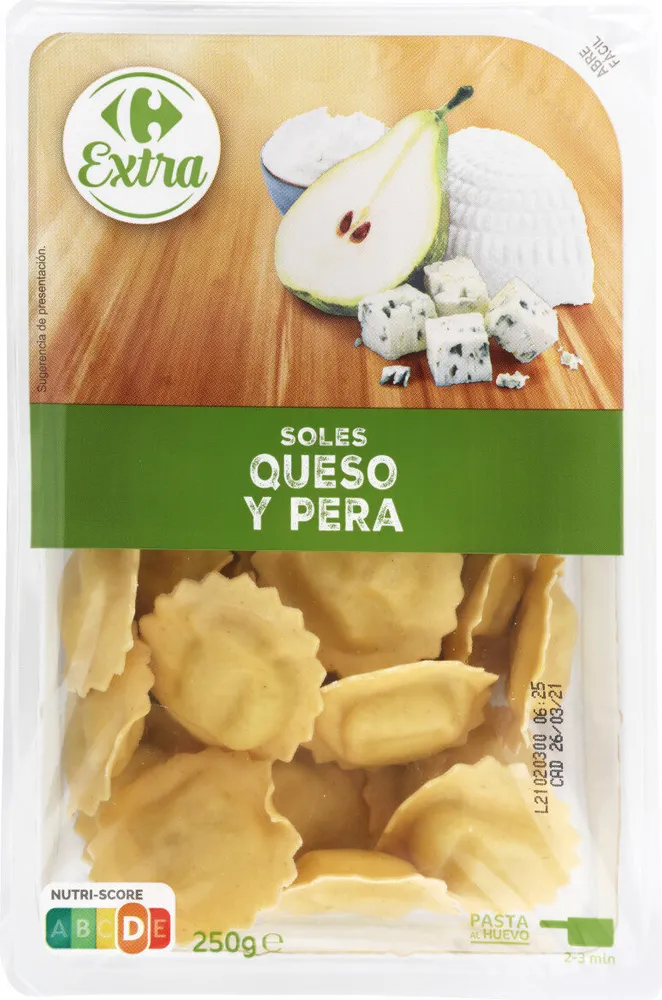 Soles de queso y pera