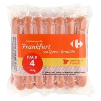 Salchichas frankfurt queso