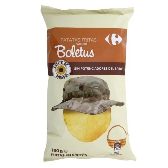 Patatas fritas sartén lisas sabor boletus
