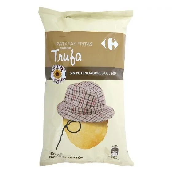Patatas fritas sartén lisas sabor trufa