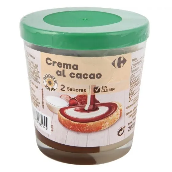 Crema de cacao con leche y avellanas