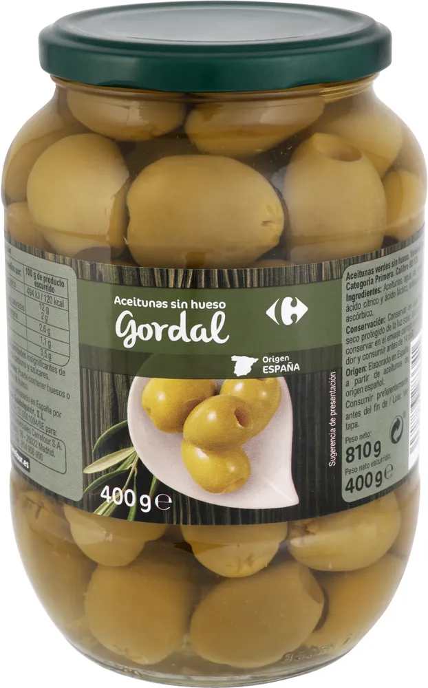 Aceitunas Gordal Sin Hueso Frasco