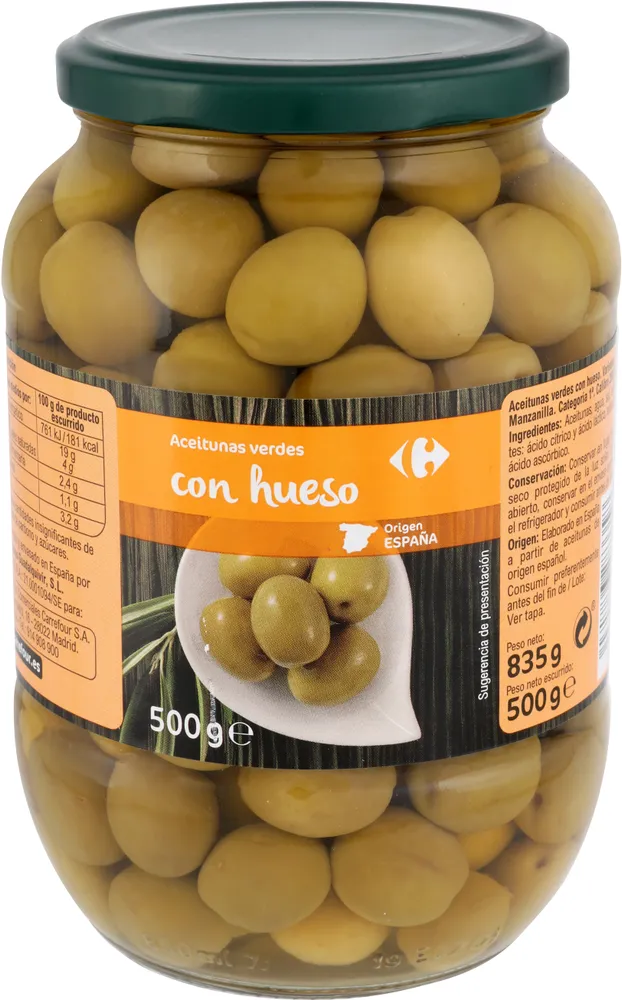 Aceitunas Manzanilla C/Hueso Verde