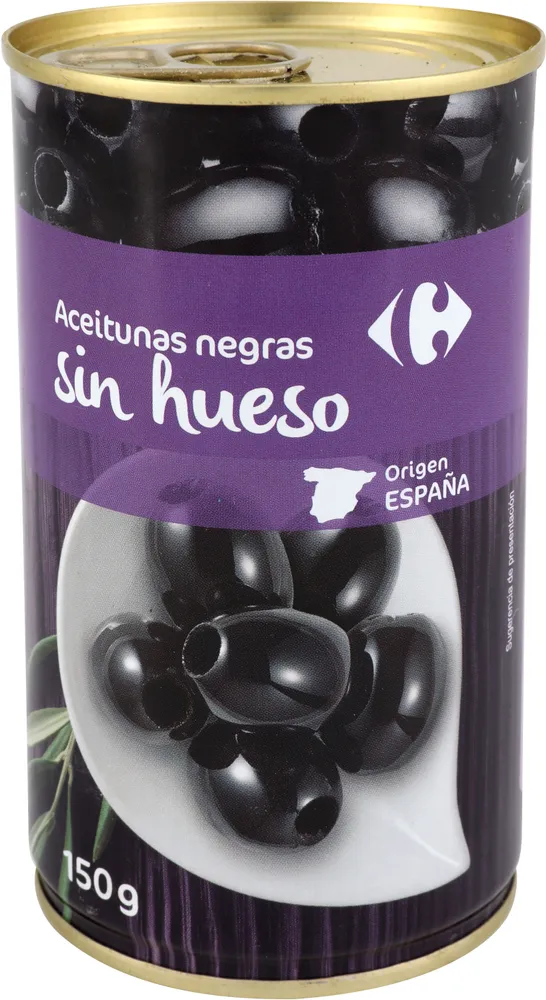 Aceitunas S/Hueso Negra Cacereña Carrefour Lata