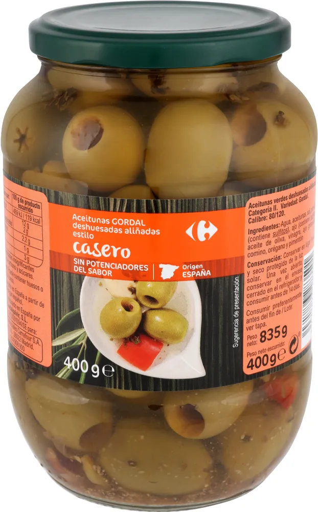 Aceitunas Gordal S/Hueso Aliñado Est.Casero