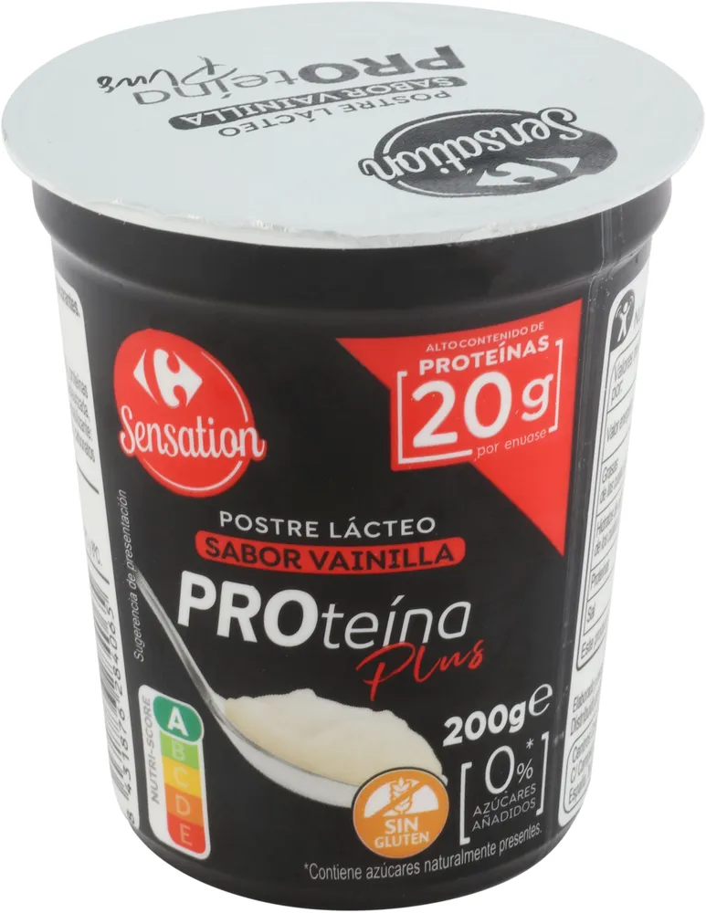 Postre 0% azúcares añadidos vainilla proteína plus