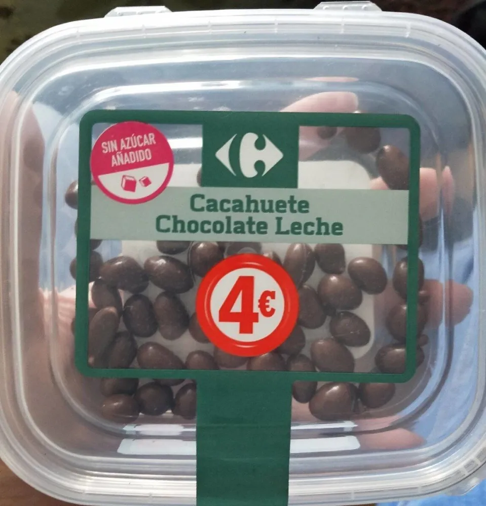 Cacahuetes con chocolate con leche sin azúcares añadidos