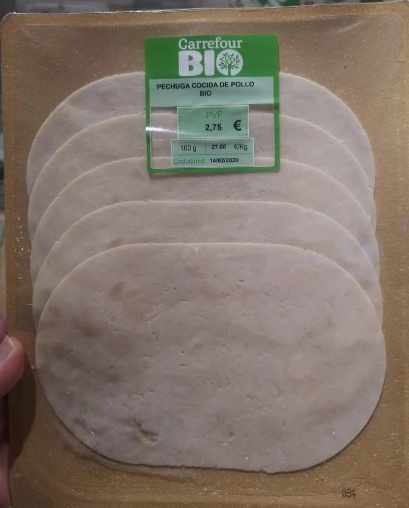 Pechuga cocida de pollo bio