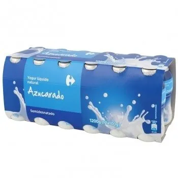 Yogur liquido natural azucarado
