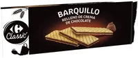 Barquillo relleno de crema de chocolate