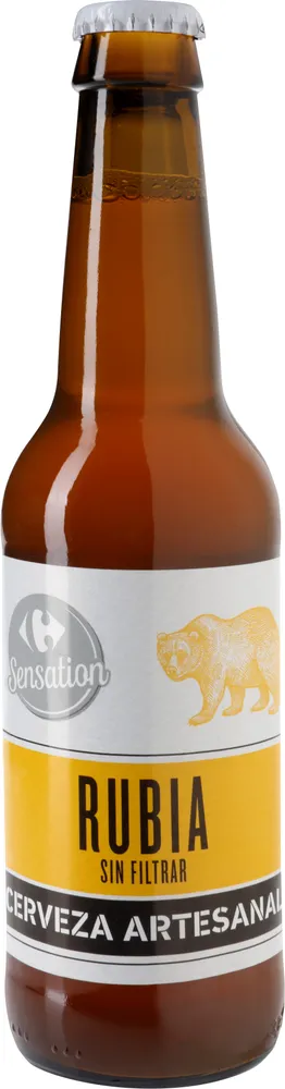 Cerveza rubia sin filtrar botellín