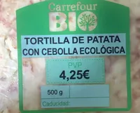 Tortilla de patata con cebolla ecologica
