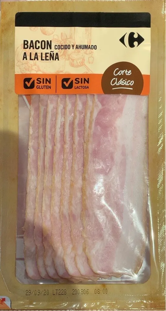 Bacon cocido y ahumado a la leña