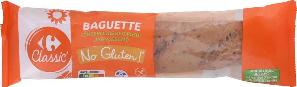 Baguette con semillas sin gluten
