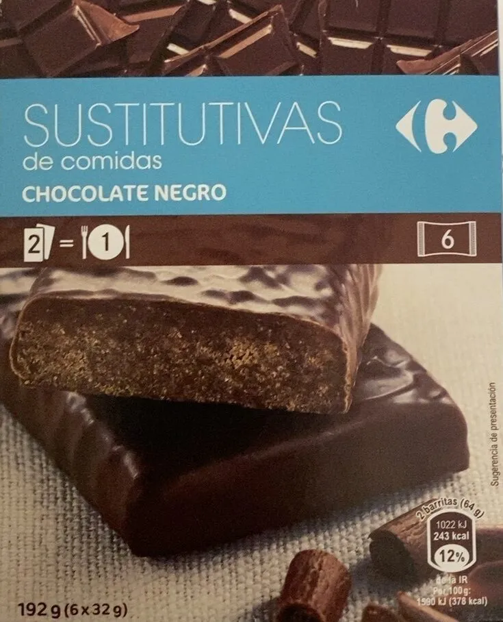 Barrita sustitutiva de chocolate negro