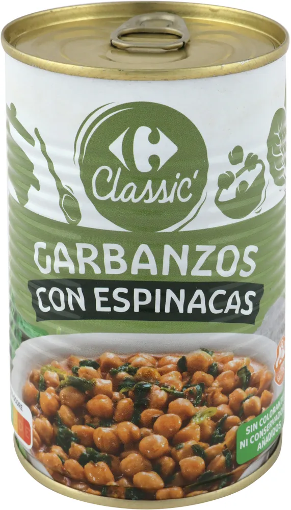 Garbanzos con espinacas